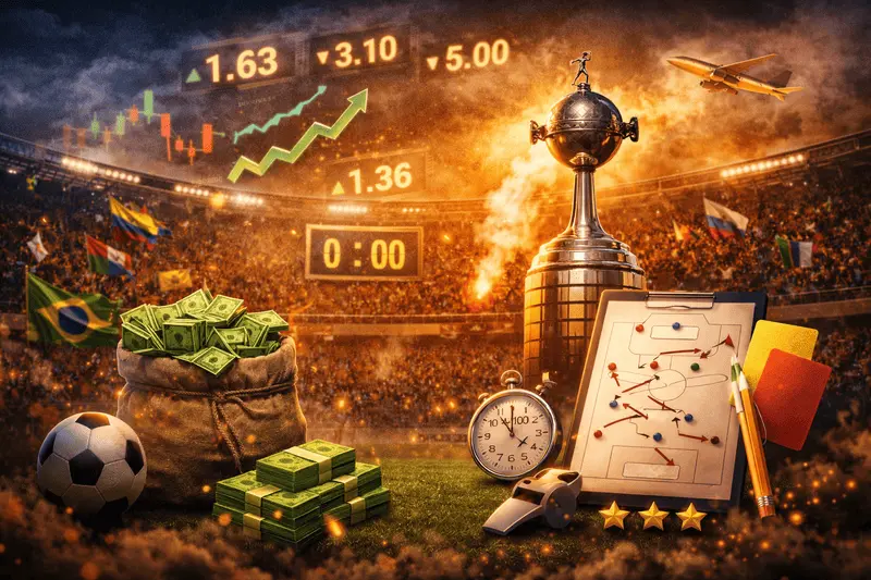 Imagem de apostas na Copa Libertadores com elementos de apostas