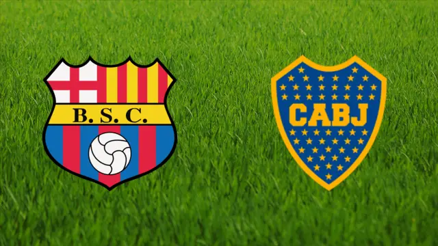 Imagem do Barcelona x Boca com os logotipos dos times