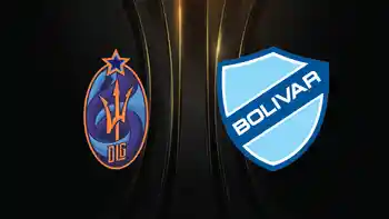 Imagem do jogo entre o Deportivo La Guaira e o Bolívar com os logotipos dos times