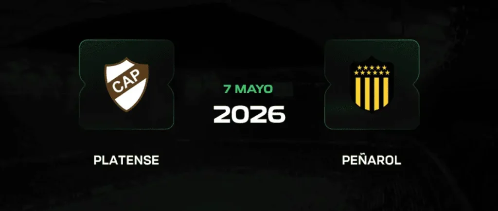 Imagem do Platense x Peñarol com os logotipos dos times
