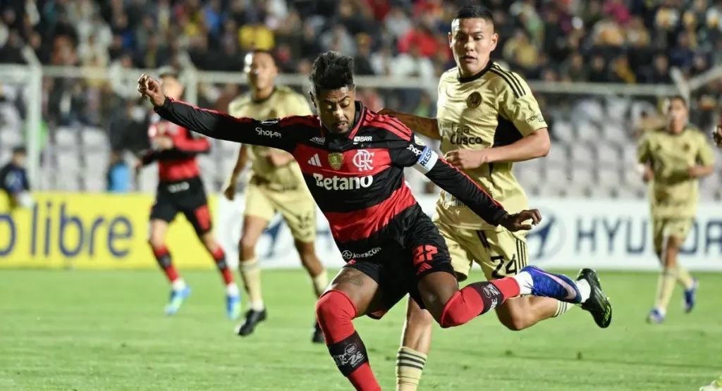 Imagen del partido entre el Flamengo y el Cusco