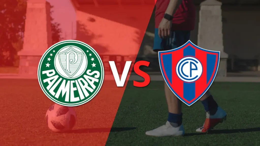 Imagem do jogo Palmeiras x Cerro Porteño com os logotipos dos times