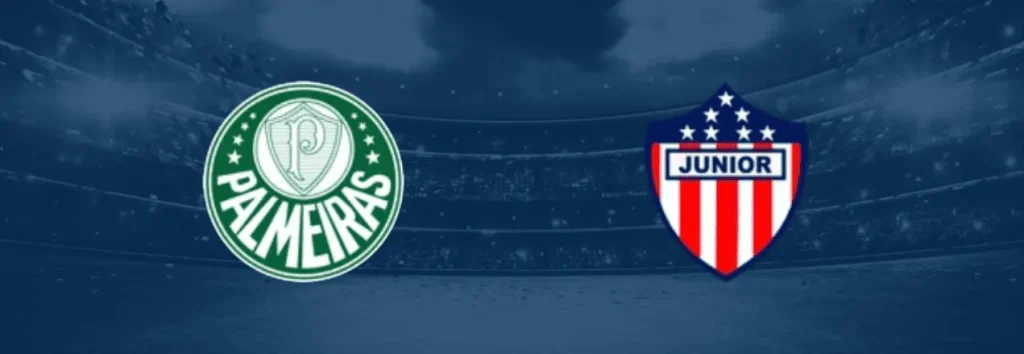 Imagen del Palmeiras contra el Junior con los logotipos de los equipos